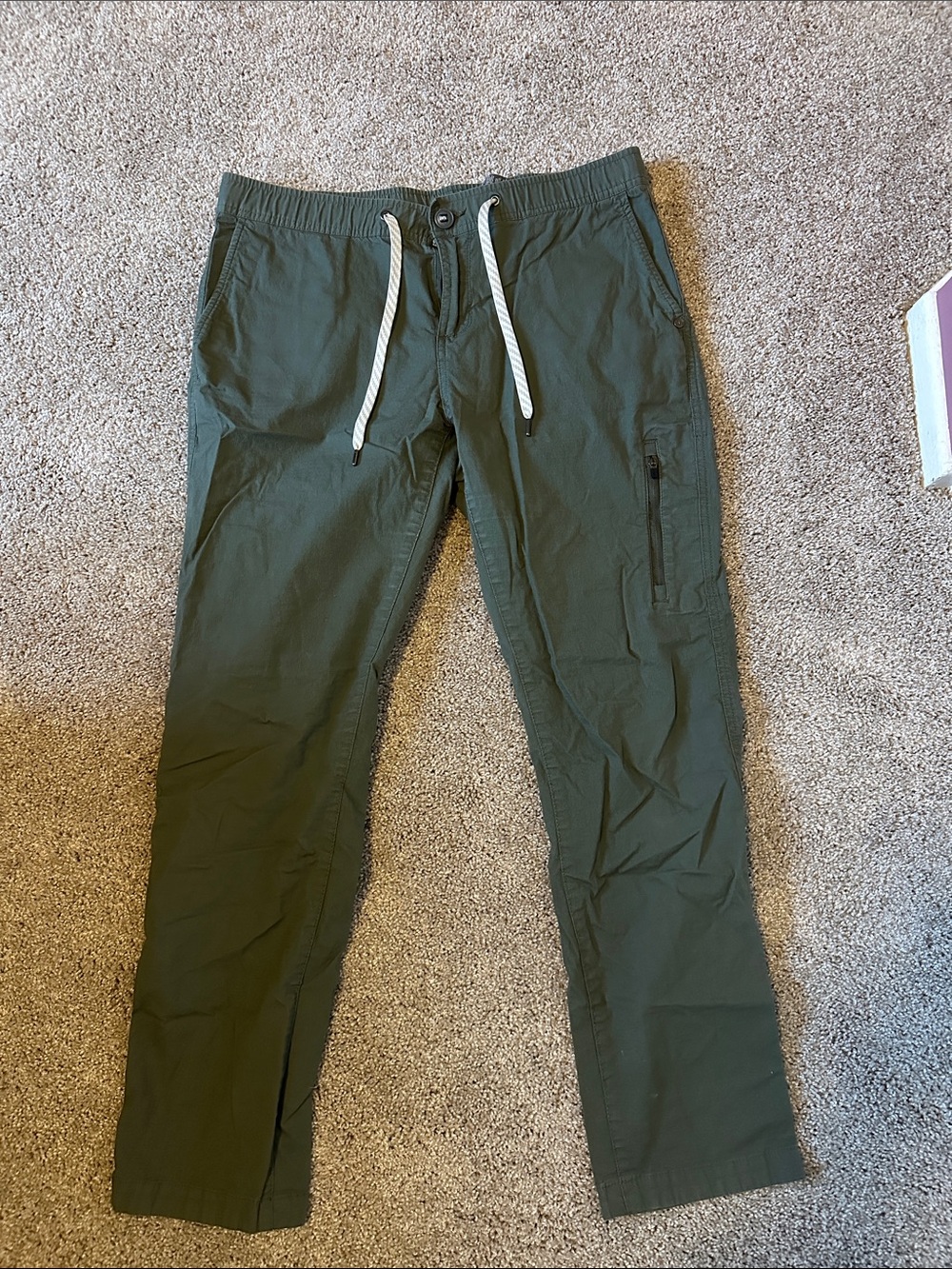 Vuori Olive Green Drawstring Track Joggers